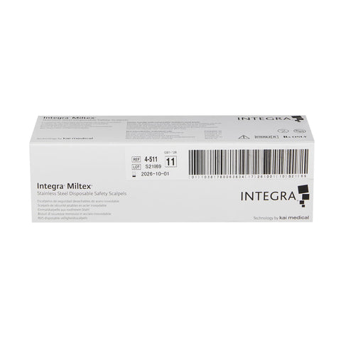 Safety Scalpel Miltex® No. 11 Stainless Steel / Plastic Classic Grip Handle Sterile Disposable #4-511