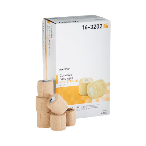 Cohesive Bandage Standard Compression Self-adherent Closure Tan NonSterile