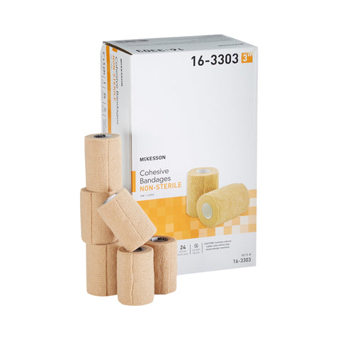 Cohesive Bandage Standard Compression Self-adherent Closure Tan NonSterile
