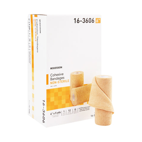 Cohesive Bandage Standard Compression Self-adherent Closure Tan NonSterile