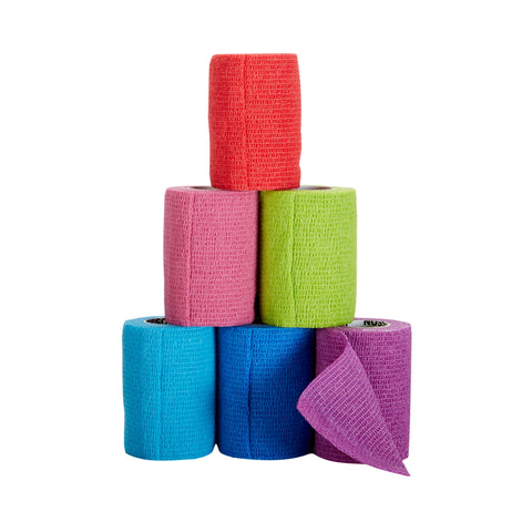 Cohesive Bandage  Standard Compression Self-adherent Closure Purple / Pink / Green / Light Blue / Royal Blue / Red NonSterile