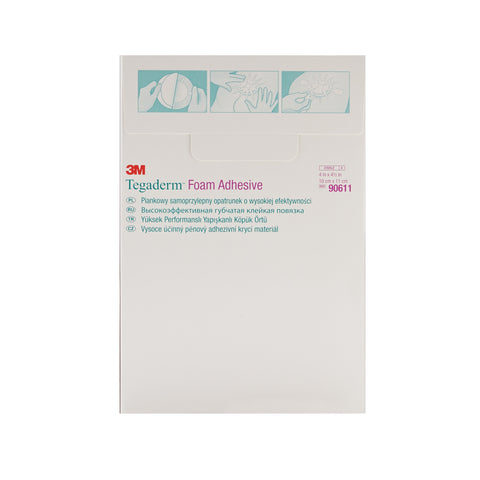 Solventum Corporation Foam Dressing 3M™ Tegaderm™ High Performance 4 X 4-1/2 Inch With Border Film Backing Acrylic Adhesive Oval Sterile #90611