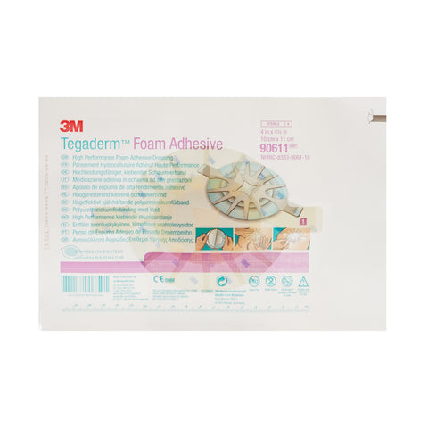 Solventum Corporation Foam Dressing 3M™ Tegaderm™ High Performance 4 X 4-1/2 Inch With Border Film Backing Acrylic Adhesive Oval Sterile #90611