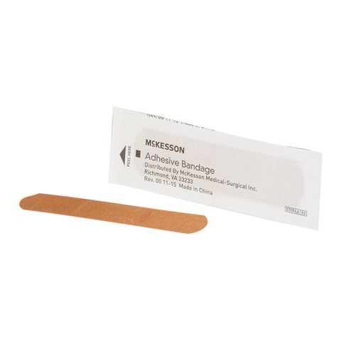 Adhesive Strip Fabric Rectangle Tan Sterile