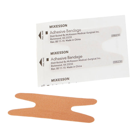 Adhesive Strip 1-1/2 X 3 Inch Fabric Knuckle Tan Sterile
