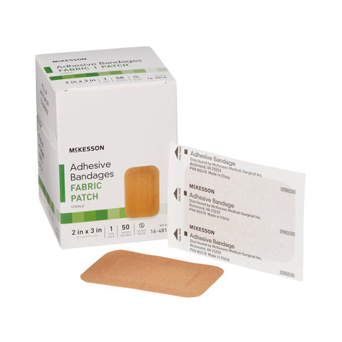 Adhesive Strip Fabric Rectangle Tan Sterile