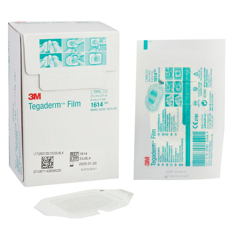 Transparent Film Dressing 3M™ Tegaderm™ 2-3/8 X 2-3/4 Inch Frame Style Delivery Rectangle Sterile #1614