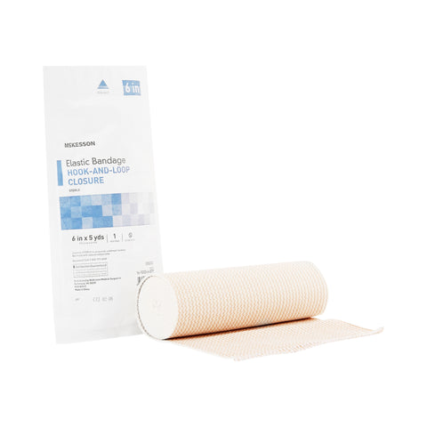 Elastic Bandage Standard Compression Hook and Loop Closure Tan Sterile