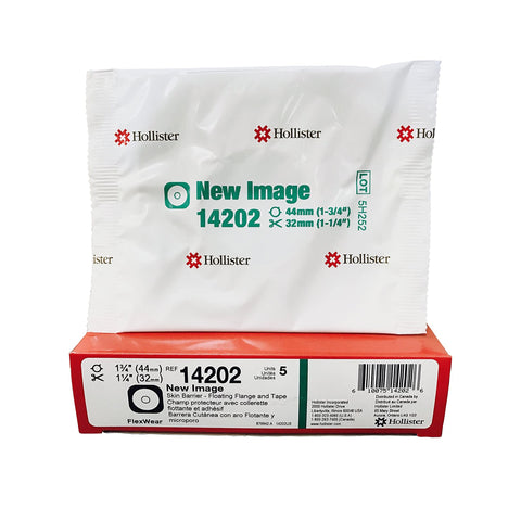 Hollister Ostomy Barrier New Image™ Flextend™ Trim to Fit 14202, Standard Wear Adhesive Tape 44 mm Flange Green Code System Hydrocolloid Up to 1-1/4 Inch Opening