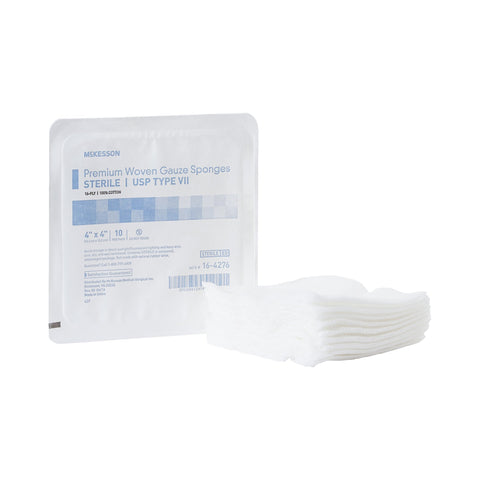 USP Type VII Gauze Sponge Cotton 12/16-Ply  Square Sterile