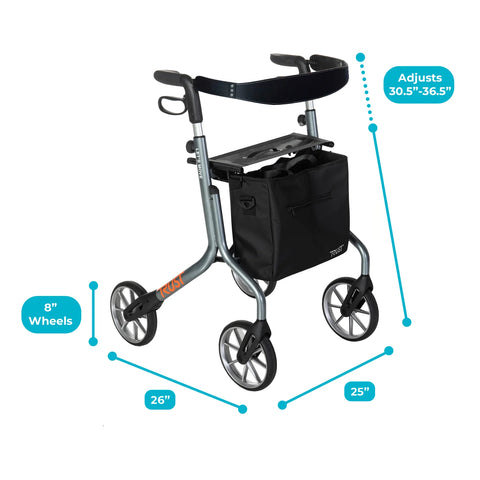 Trust Care Let's Move Rollator #4800-BL, 1 EACH