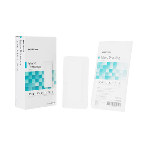 Adhesive Dressing Polypropylene / Rayon Rectangle White Sterile