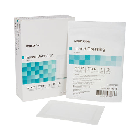 Adhesive Dressing Polypropylene / Rayon Rectangle White Sterile