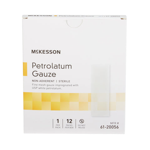 McKesson Petrolatum Impregnated Dressing Rectangle 3 X 9 Inch Sterile #61-20056