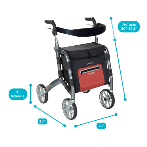 Trust Care Let's Shop Rollator #4900-BL, 1 EACH