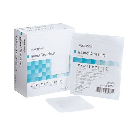 Adhesive Dressing Polypropylene / Rayon Square White Sterile