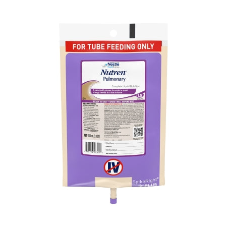 Tube Feeding Formula Nutren® Pulmonary Unflavored Liquid 33.8 oz. Ready to Hang Prefilled Container