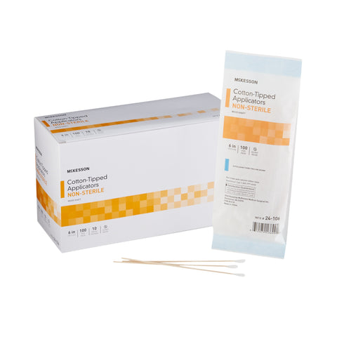 Swabstick Cotton Tip Wood Shaft  NonSterile 100 per Pack