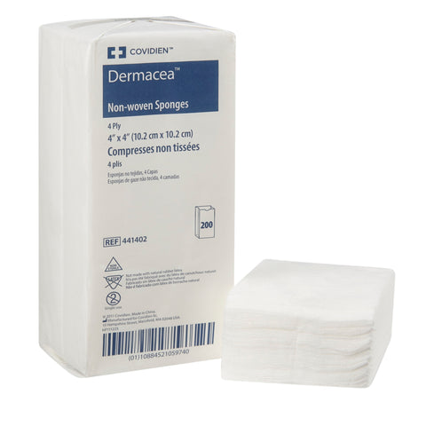 Nonwoven Sponge Dermacea™ Nonwoven 4-Ply  Square NonSterile