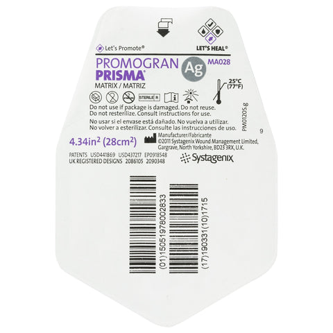 Solventum Corporation Silver Collagen Dressing 3M™ Promogran Prisma™ Matrix 4-3/10 Square Inch Hexagon Sterile #MA028