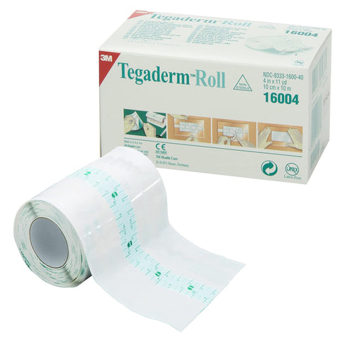 Transparent Film Dressing 3M™ Tegaderm™ 4 Inch X 11 Yard 2 Tab Delivery Roll NonSterile #16004