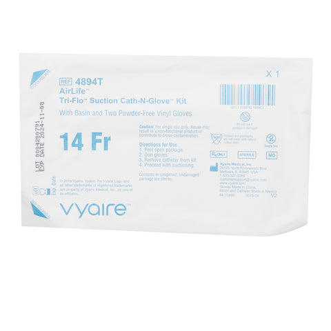 Sun Med Suction Catheter Kit Tri-Flo® Cath-N-Glove® 14 Fr. Beveled Tip #4894T