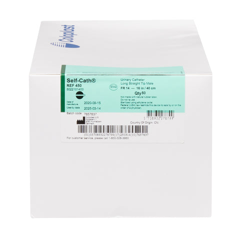 Coloplast Urethral Catheter Self-Cath® Straight Tip Uncoated PVC 14 Fr. 16 Inch #450