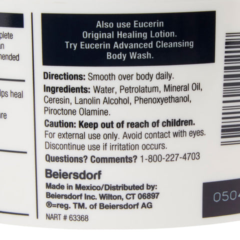 Hand and Body Moisturizer Eucerin® Original 16 oz. Jar Unscented Cream #72140000021