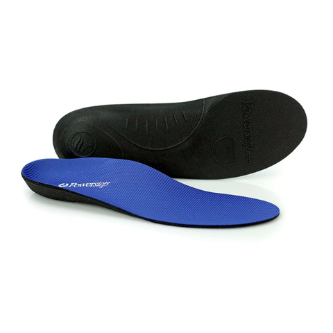 Orthotic Insole Powerstep® Original Shoe Contoured EVA / Polyester / Polypropylene / VCT® Foam Men 12 to 13 Black / Blue #5001-01I