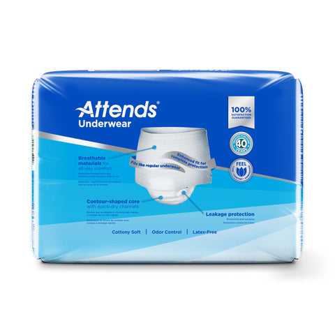 Absorbent Underwear Attends® Pull On with Tear Away Seams Adult Small Unisex Disposable Heavy Absorbency #APP0710