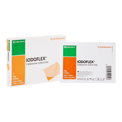 Smith & Nephew Iodophor Impregnated Dressing Iodoflex™ Pad Rectangle 2-1/8 X 3 Inch Sterile #6602134010