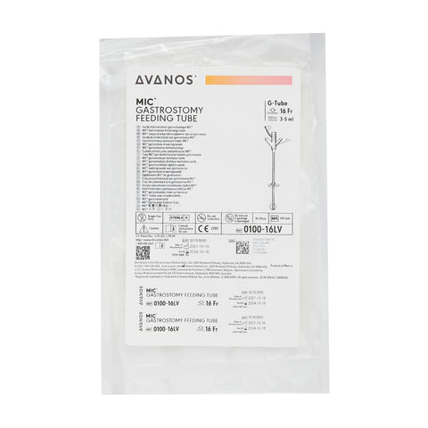 Avanos Medical Sales Gastrostomy Feeding Tube MIC® 16 Fr. Silicone Sterile #0100-16LV