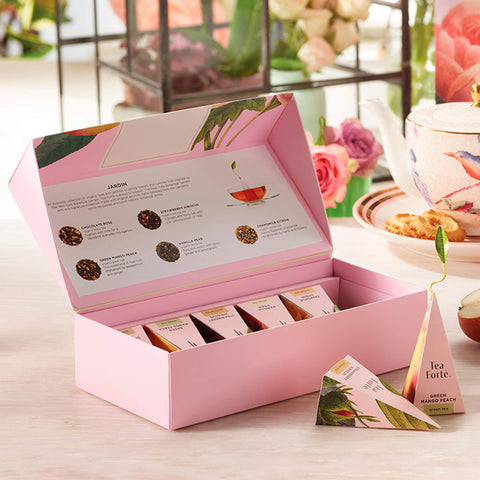 Jardin and Hanami Variety Tea Set with 2 Café Cups and 2 Tea Trays