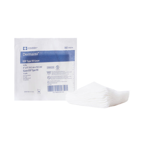 USP Type VII Gauze Sponge Dermacea™ Cotton 12-Ply 4 X 4 Inch Square Sterile