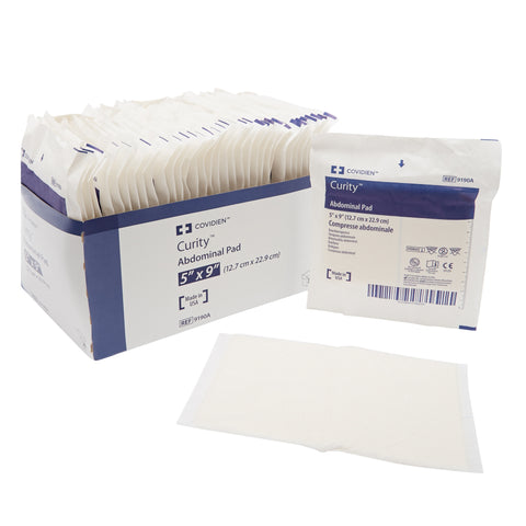 Abdominal Pad Curity™ Nonwoven Fluff Rectangle Sterile