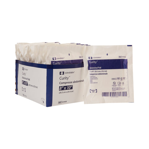 Abdominal Pad Curity™ Nonwoven Fluff Rectangle Sterile