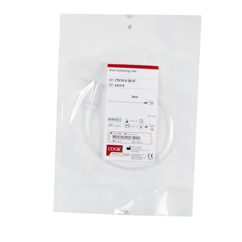 Cook Medical Connecting Tube Cook® 14 Fr. X 30 cm L, With Stopcock, Drainage Bag Connector #G02278