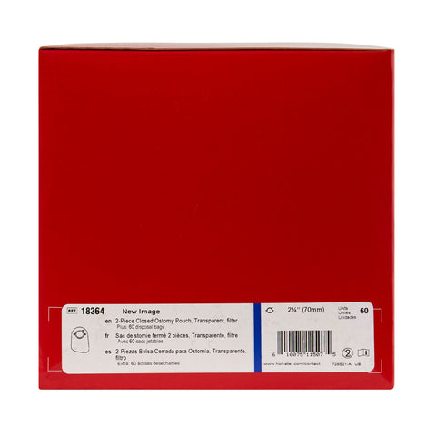Hollister Ostomy Pouch 18364 New Image™ Two-Piece System 9 Inch Length Closed End