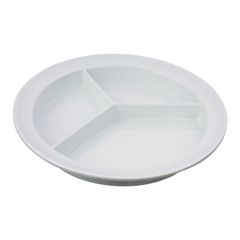 Partitioned Scoop Plate Sammons Preston Melamine White Reusable #081004332