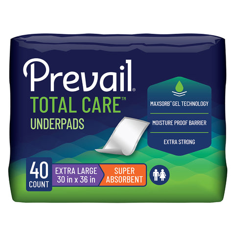 Disposable Underpad Prevail® Total Care™ 30 X 36 Inch Polymer Heavy Absorbency #PV-410