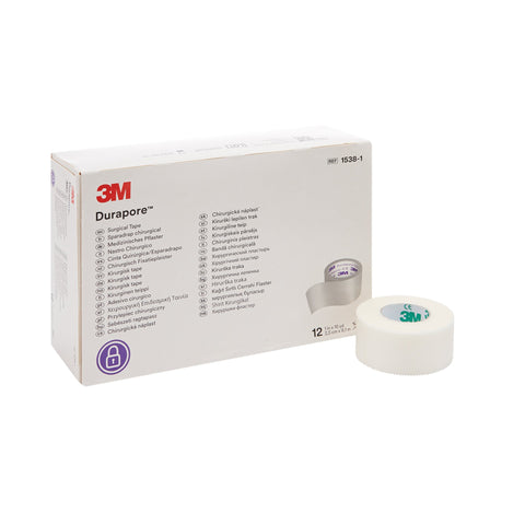 Medical Tape 3M™ Durapore™ High Adhesion Silk-Like Cloth  White NonSterile