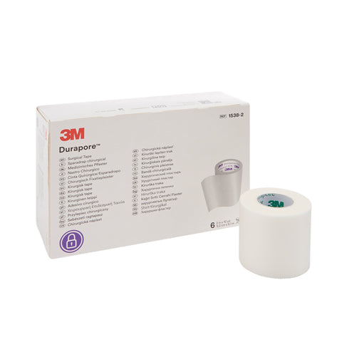 Medical Tape 3M™ Durapore™ High Adhesion Silk-Like Cloth  White NonSterile