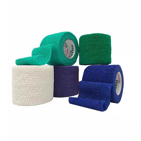 Cohesive Bandage CoFlex® Tensile Strength Self-adherent Closure Teal / Blue / White / Purple / Red / Green NonSterile