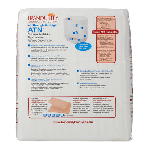 Incontinence Brief Tranquility® ATN Adult X-Large Unisex Disposable Heavy Absorbency #2187