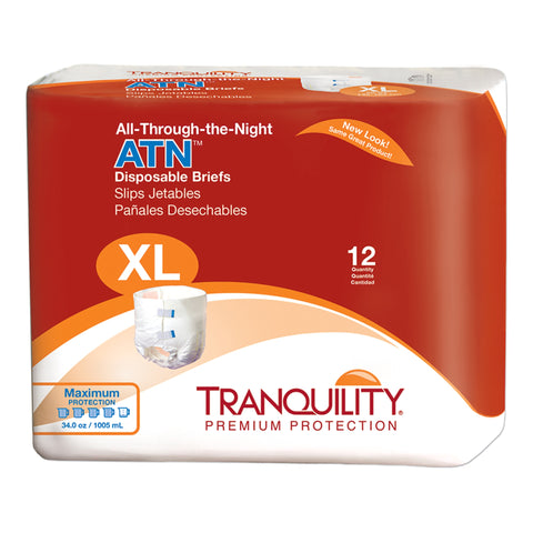Incontinence Brief Tranquility® ATN Adult X-Large Unisex Disposable Heavy Absorbency #2187