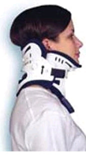 Rigid Cervical Collar Ossur® Miami J® Preformed Adult Super Short Two-Piece / Trachea Opening