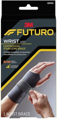 Wrist Brace Futuro™ Compression Stabilizing Low Profile Aluminum / Nylon / Polyester / Polyethylene / Spandex / Silicone Left Hand Black Small / Medium