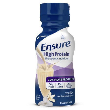 Oral Supplement Ensure® High Protein Therapeutic Nutrition Shake Vanilla Flavor Liquid 8 oz. Bottle