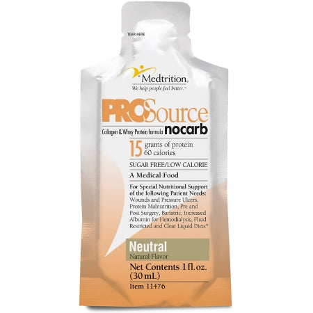 Oral Supplement ProSource™ NoCarb Neutral Flavor Liquid 1 oz. Pouch