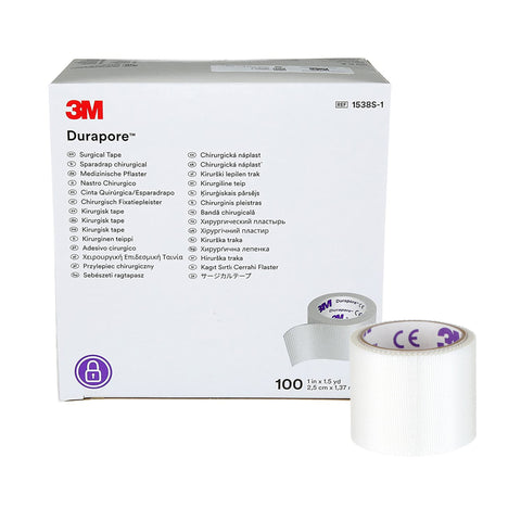 Medical Tape 3M™ Durapore™ High Adhesion Silk-Like Cloth  White NonSterile